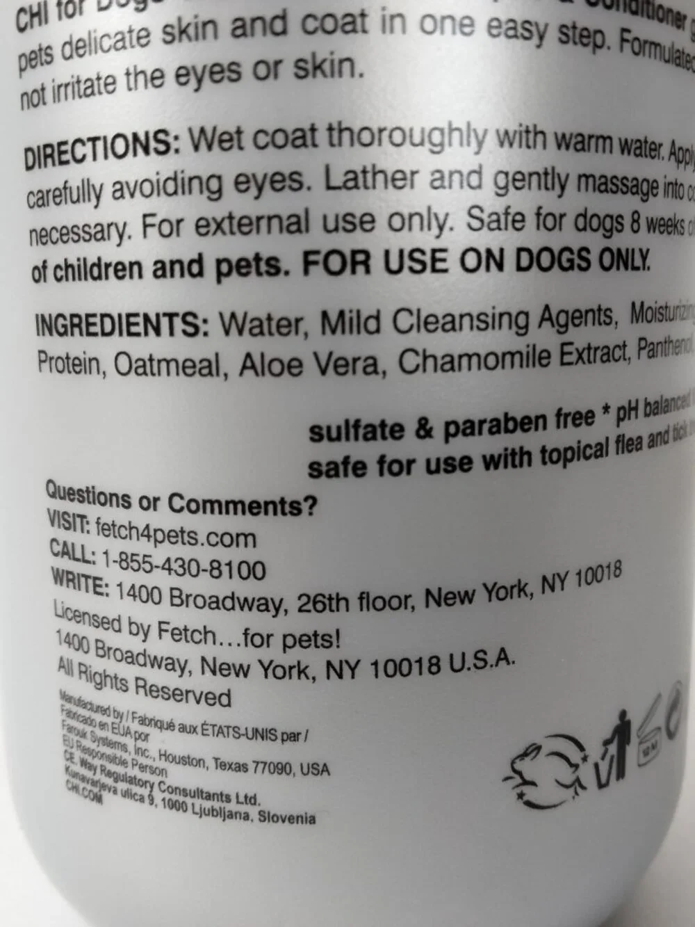 CHI for Dogs Gentle Formula 2-in-1 Shampoo and Conditioner, 16 fl oz sealed